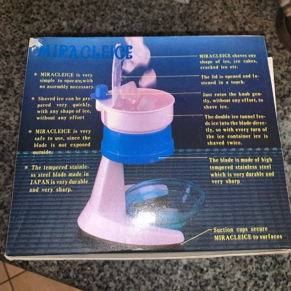 Miracle Ice Snow Cone Ice Shaver Kit NEW Snow Cone Maker ICEES Birthday Party